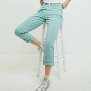 NWT Pacsun sz 28 Mom Jean Sea Foam Rolled Denim 3189